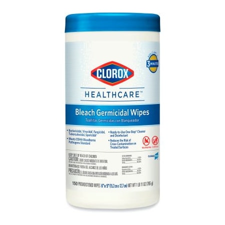 Clorox Healthcare Bleach Germicidal Wipes, 70 Wipes/Canister 35309CT